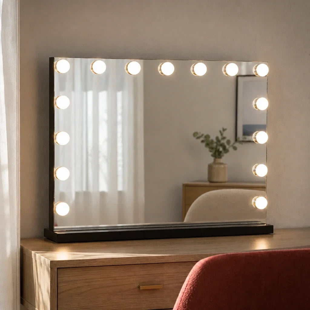 Makeup Mirror with Lights - Black
