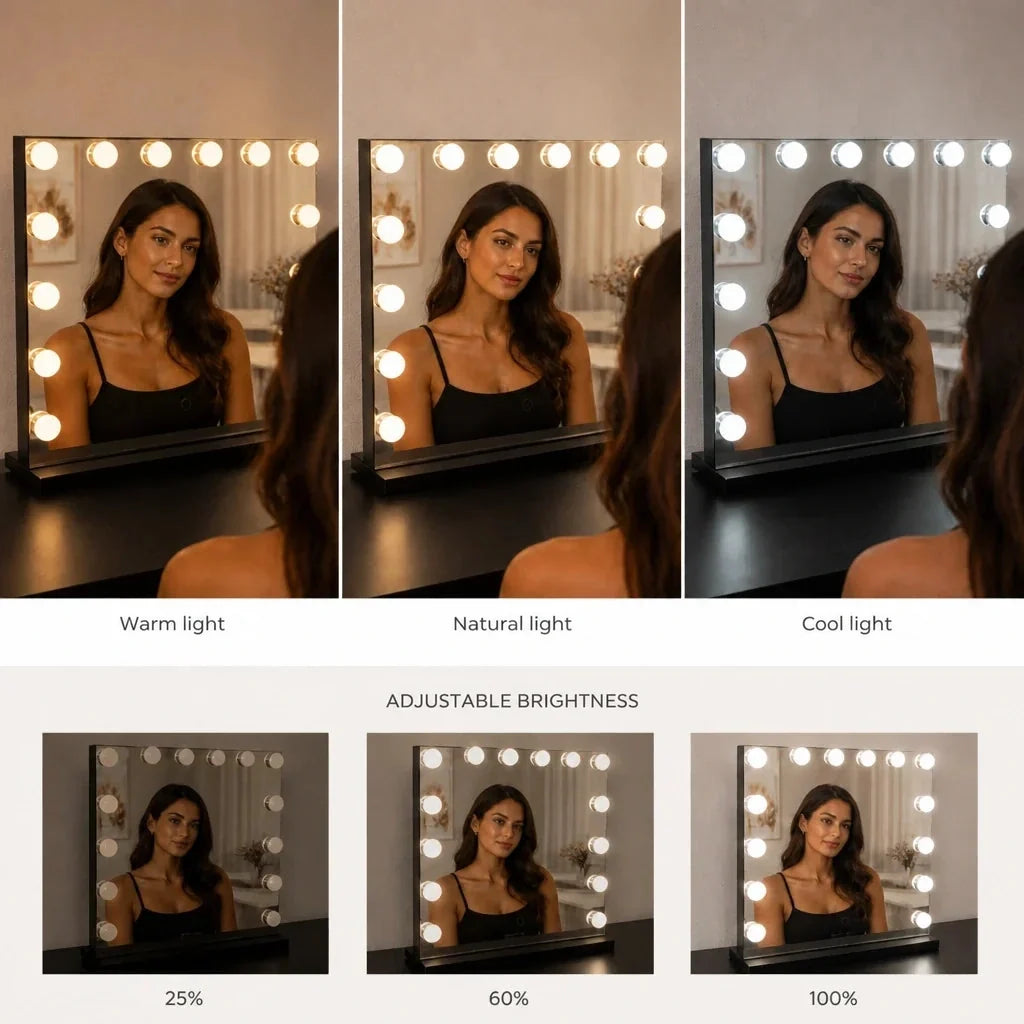 Makeup Mirror with Lights - Black