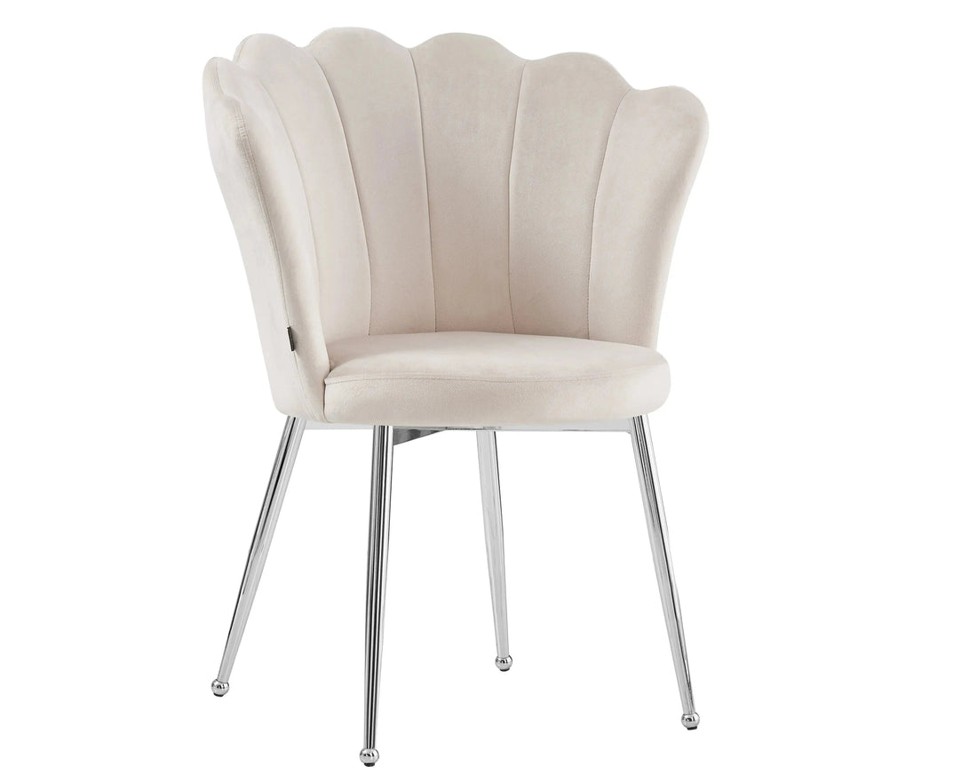 Dressing Table Chair - Velvet, Shell Back