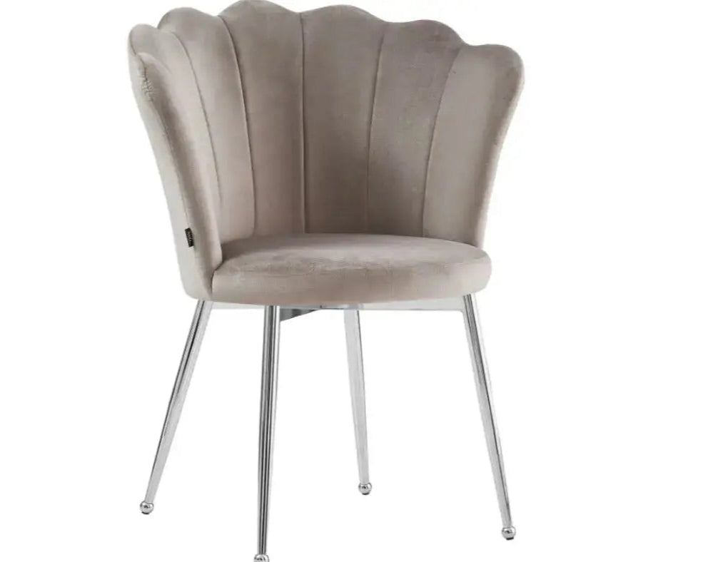 Dressing Table Chair - Velvet, Shell Back