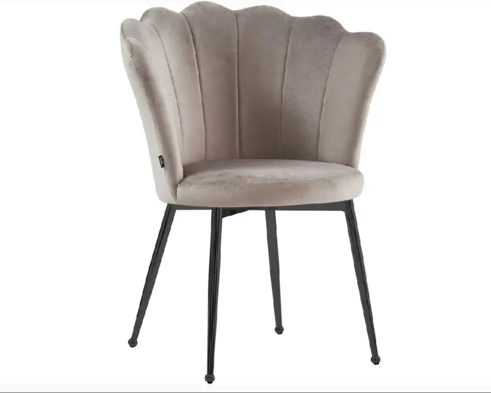 Dressing Table Chair - Velvet, Shell Back