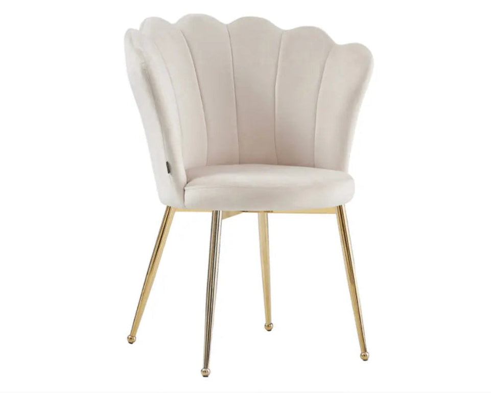 Dressing Table Chair - Velvet, Shell Back