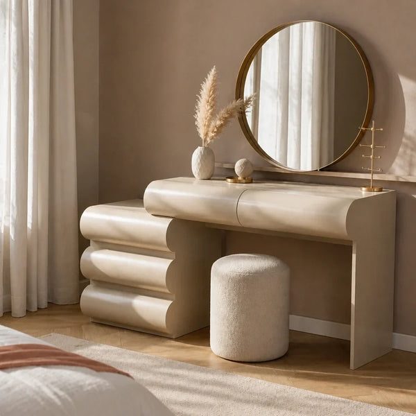 Dressing Table with Drawers - Beige, 140cm