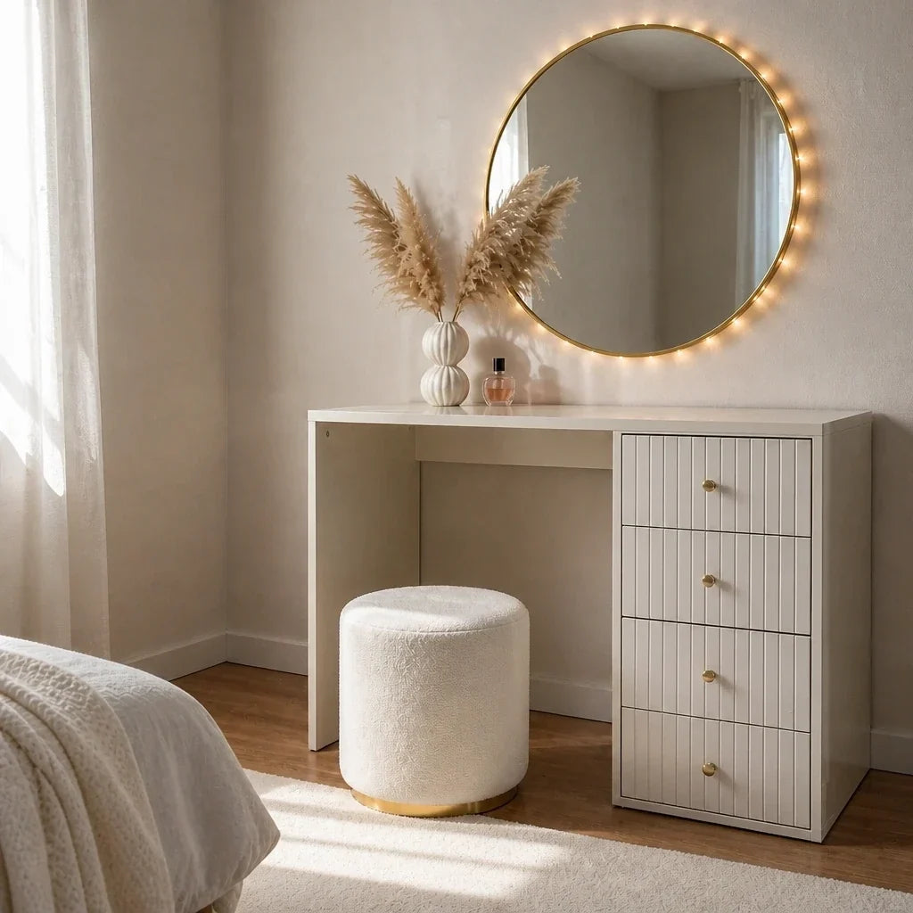 Dressing Table with Drawers - Beige, 120cm
