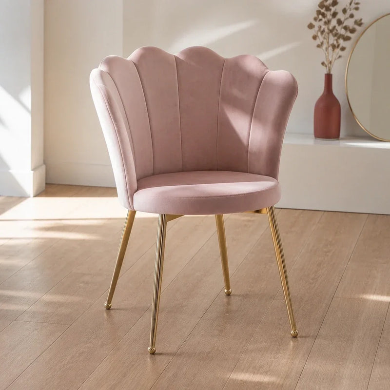 Dressing Table Chair - Velvet, Shell Back