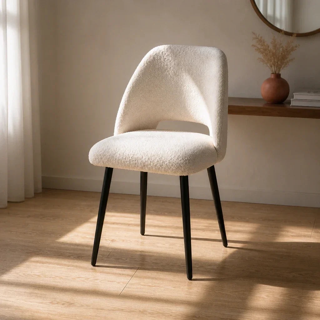 Dressing Table Chair - Quilted Cotton Upholstery