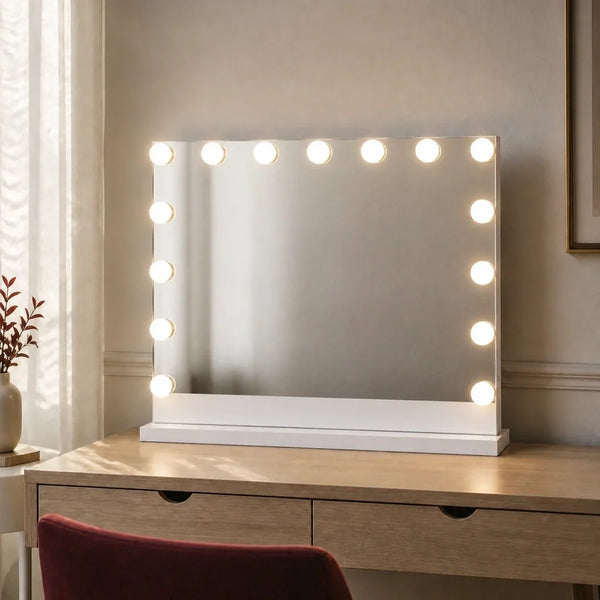 Makeup Mirror with Lights - White