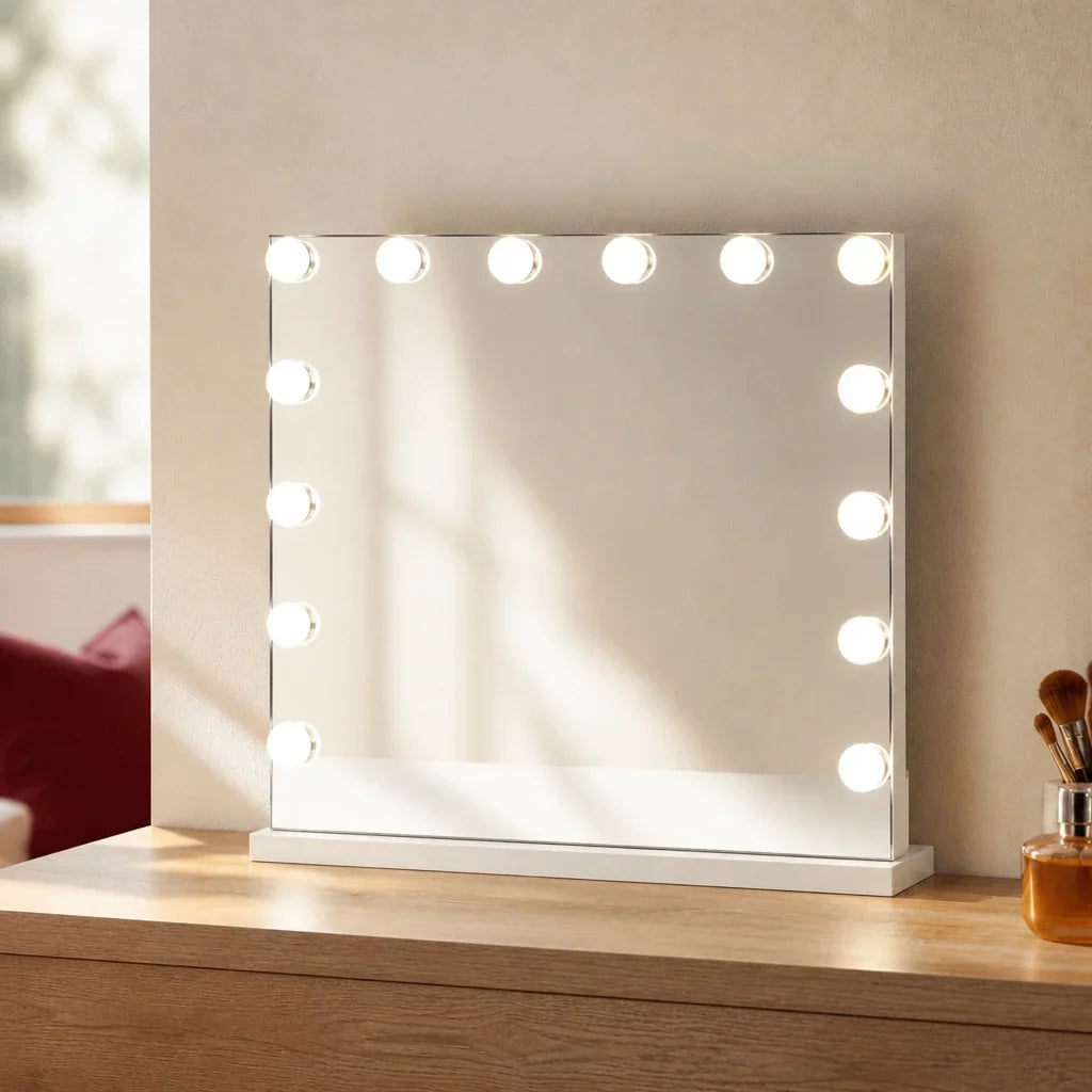 Makeup Mirror with Lights and Bluetooth - White