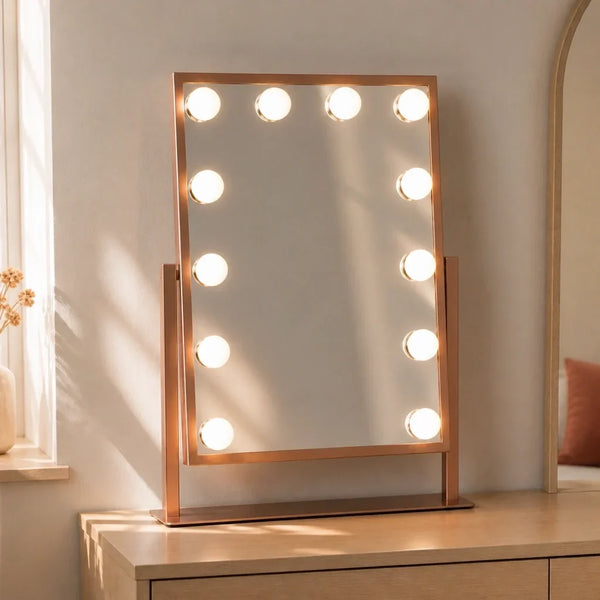 Makeup Mirror with Lights - Rose Gold