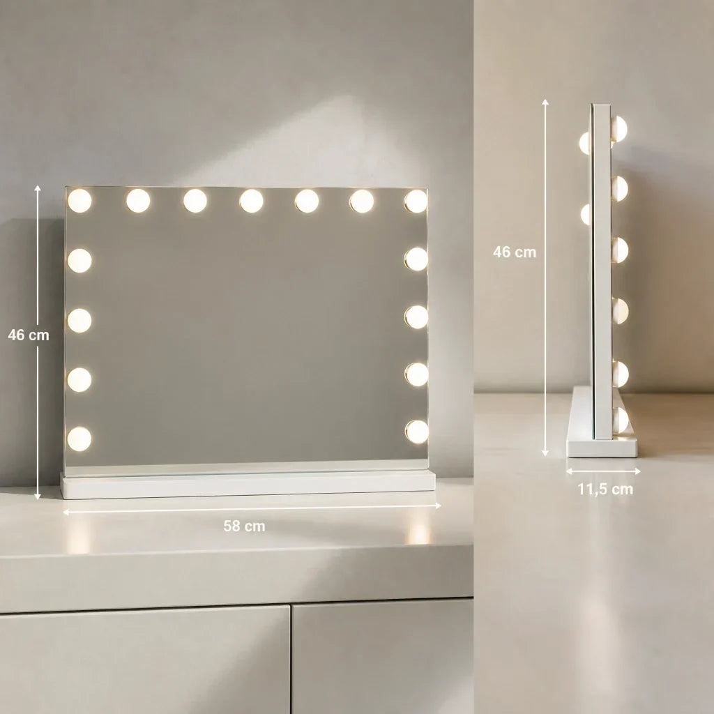 Makeup Mirror with Lights - White