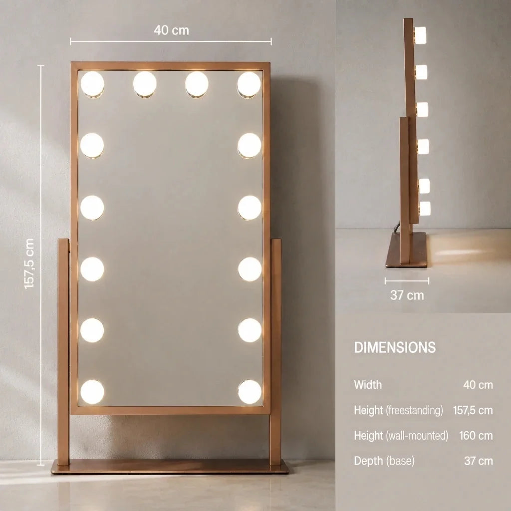 Makeup Mirror with Lights - Rose Gold