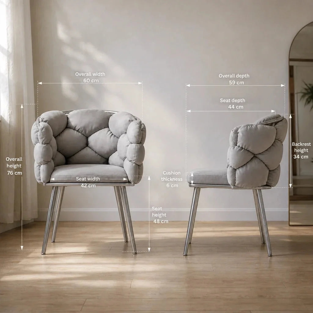 Dressing Table Chair with Padded Seat - 53 x 43cm