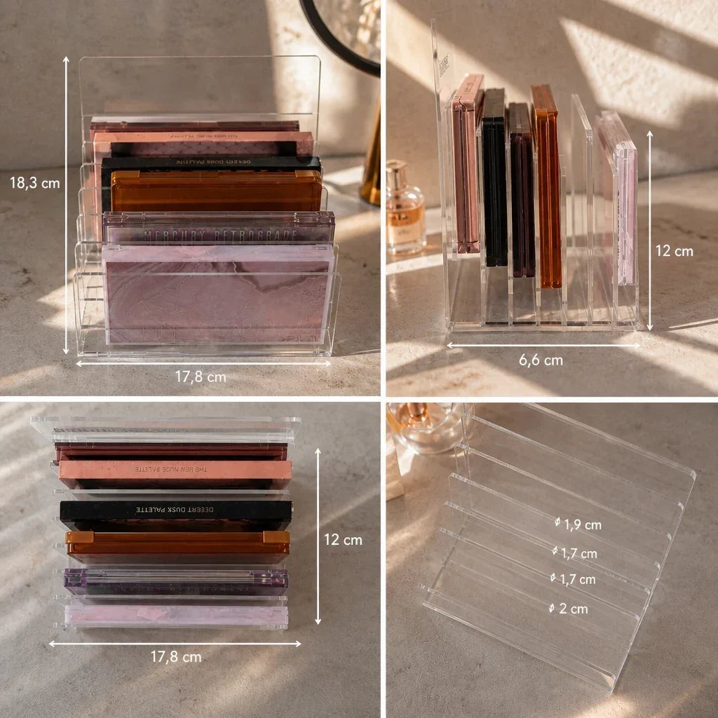 Makeup Organiser for Palettes - Clear Acrylic