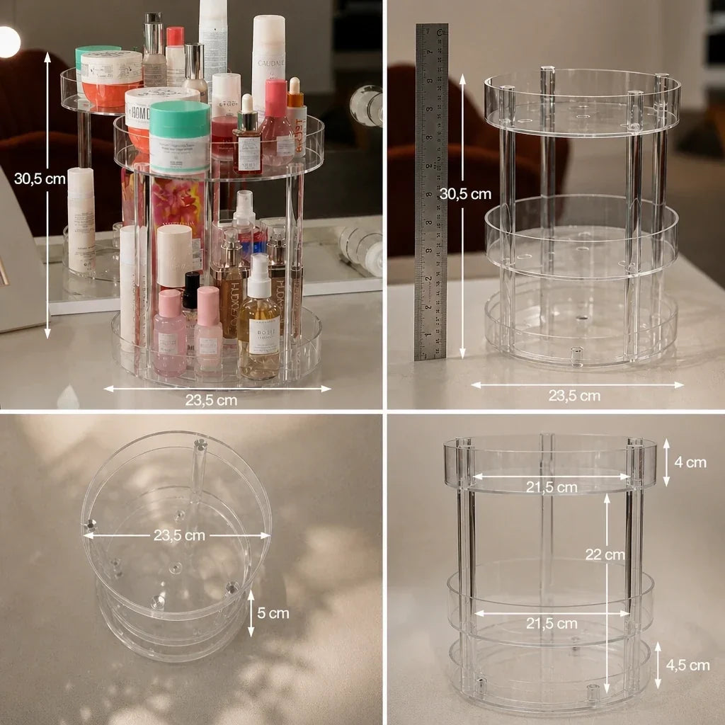 Makeup and Skincare Organiser - 2 Tier Rotating