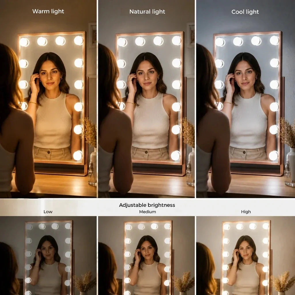 Makeup Mirror with Lights - Rose Gold
