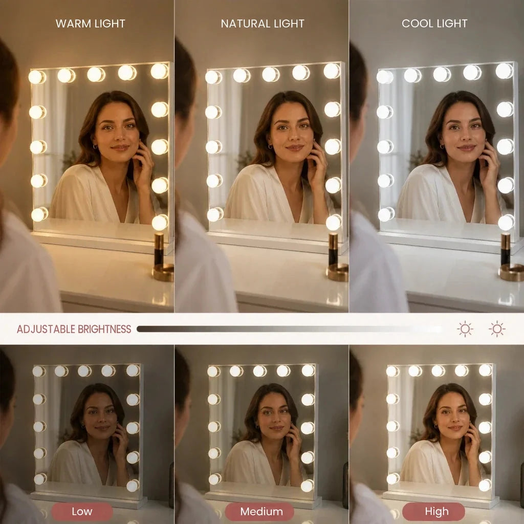 Makeup Mirror with Lights - White