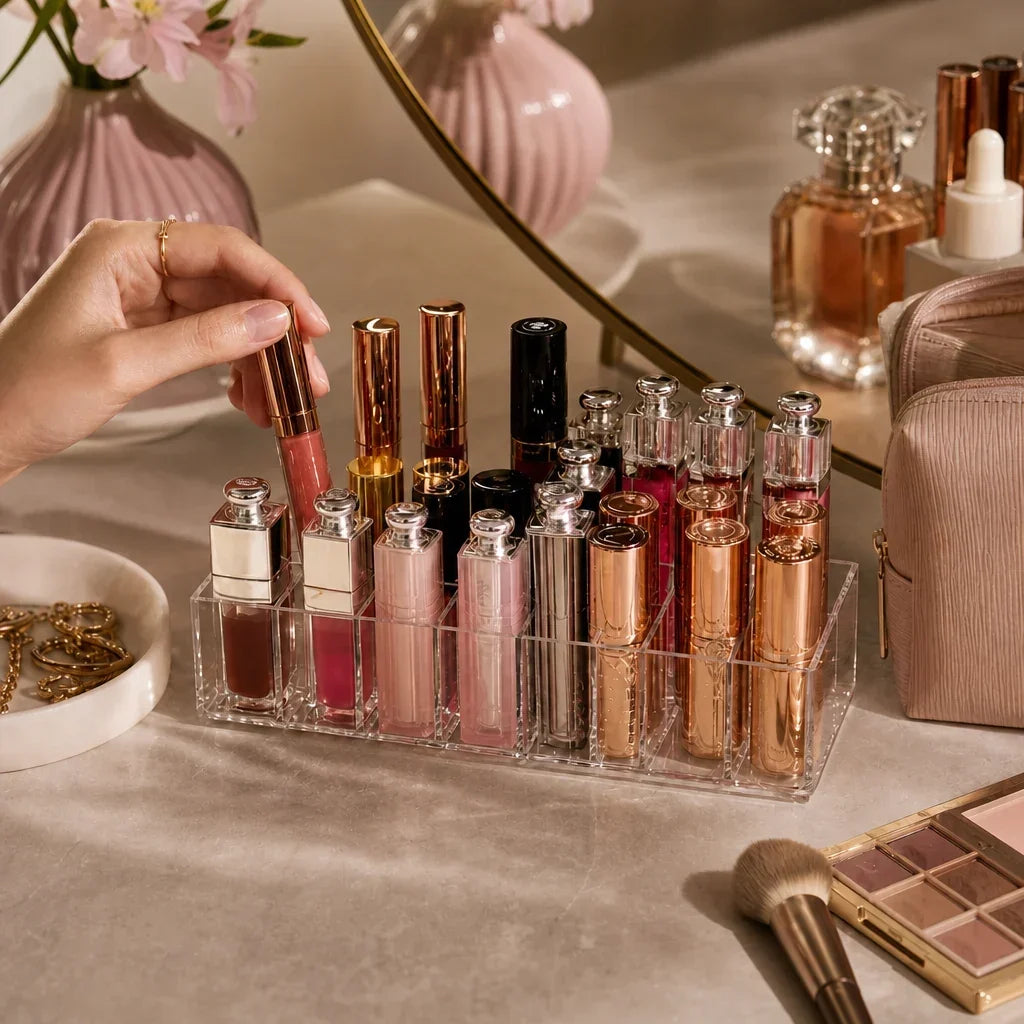 Makeup Organiser for Lipsticks - Clear Acrylic