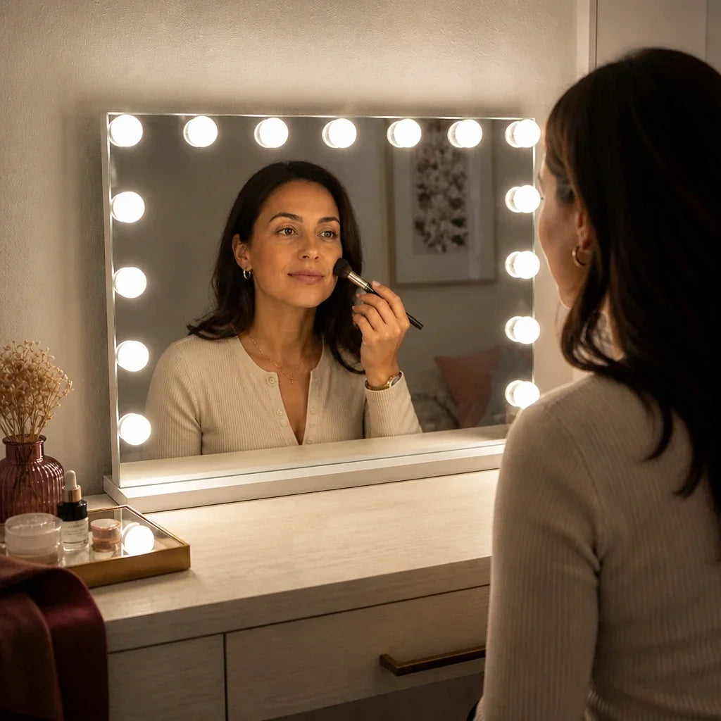Makeup Mirror with Lights - White