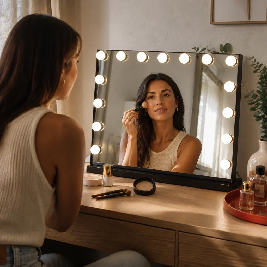 Makeup Mirror with Lights - Black