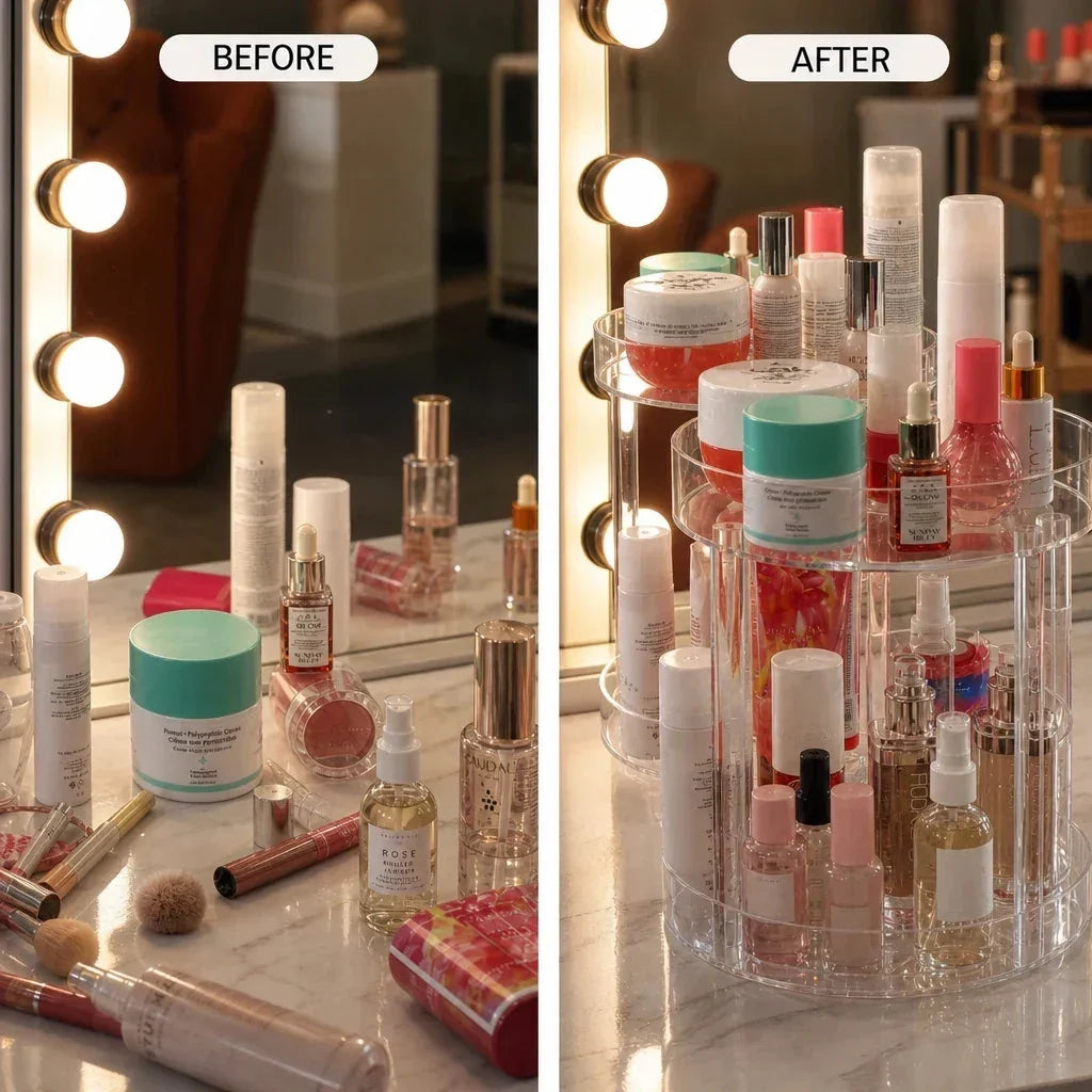 Makeup and Skincare Organiser - 2 Tier Rotating