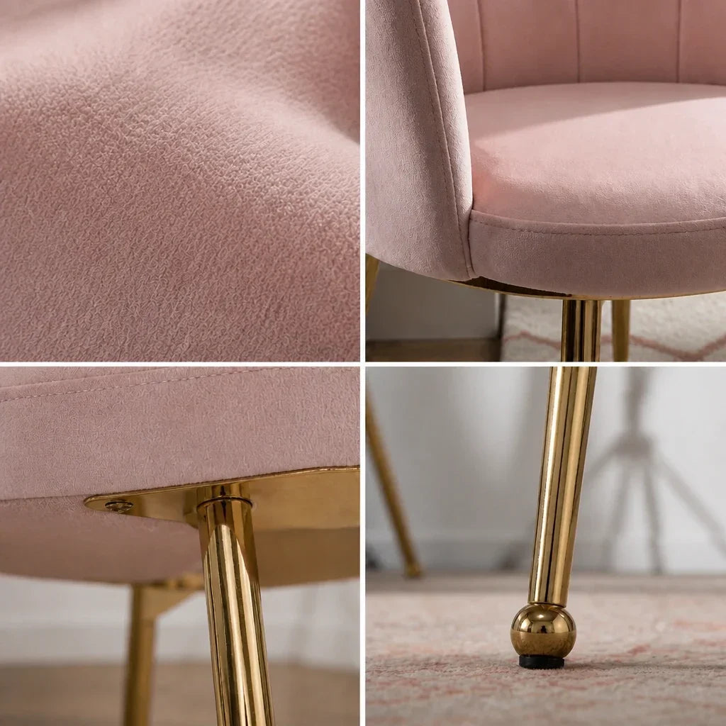 Dressing Table Chair - Velvet, Shell Back