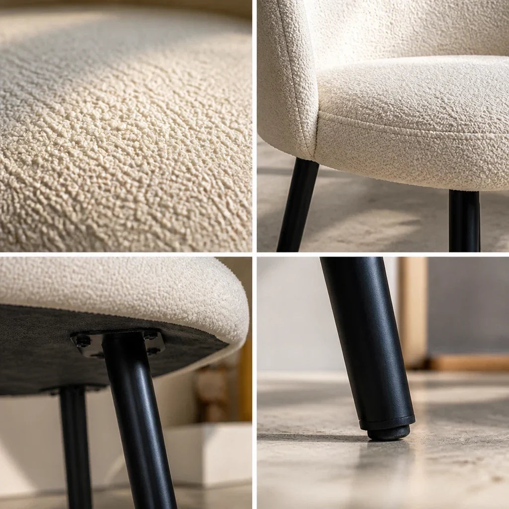 Dressing Table Chair - Quilted Cotton Upholstery